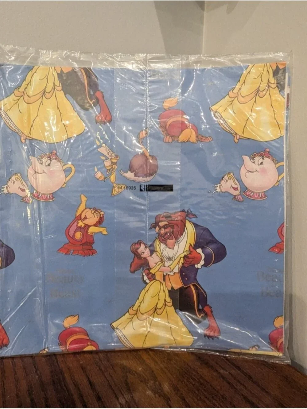 Vintage 80's Gift Wrap Aladdin & Beauty & The Beast Disney Wrap & gift tags